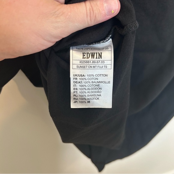 Men’s Edwin Sunset On Mt Fuji T-Shirt, Black, Small - Picture 6 of 6